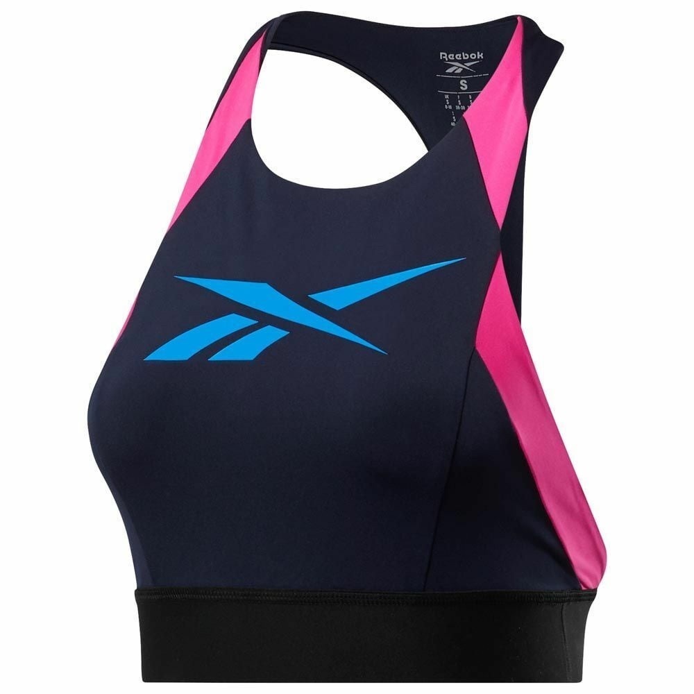 Reebok Women's Black and Pink Sports Bra/bralette